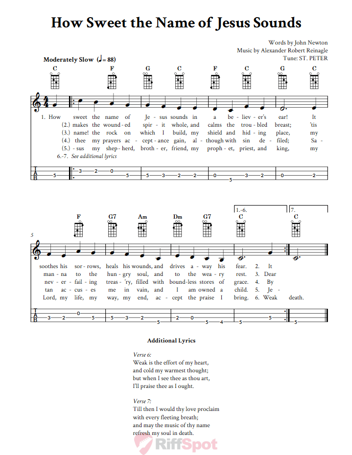 How Sweet the Name of Jesus Sounds Mandolin Tab