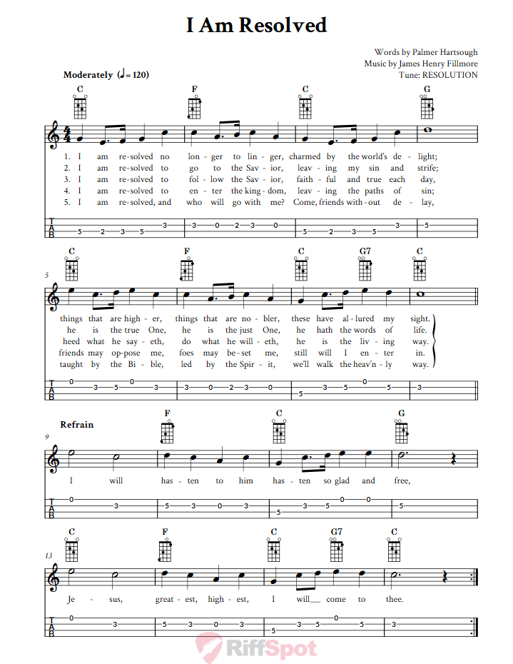 I Am Resolved Mandolin Tab