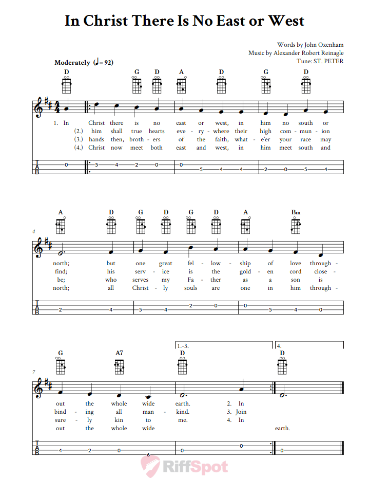 In Christ There Is No East or West Mandolin Tab