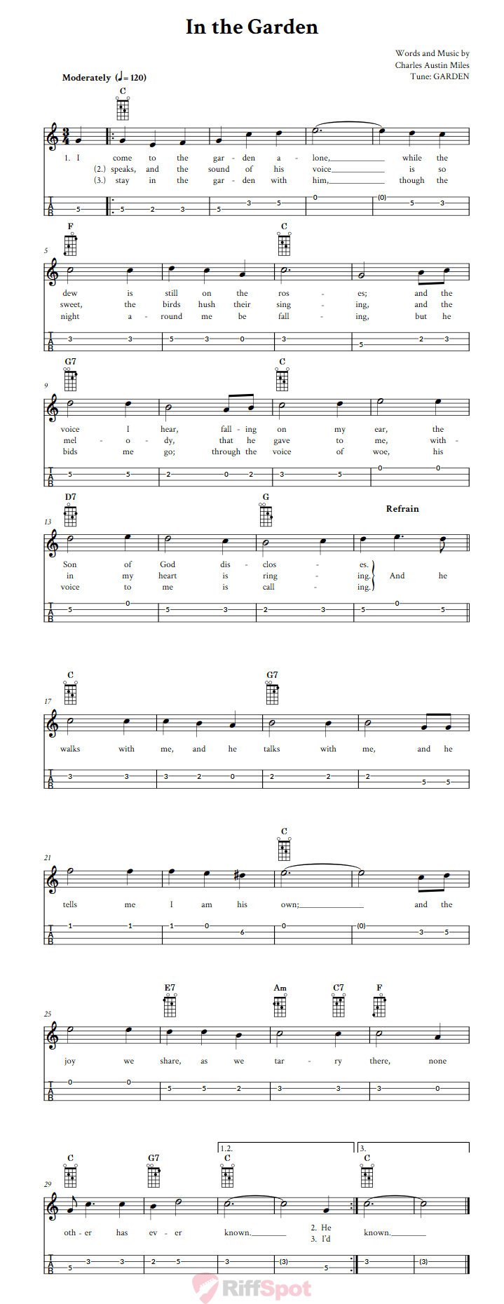 In the Garden Mandolin Tab