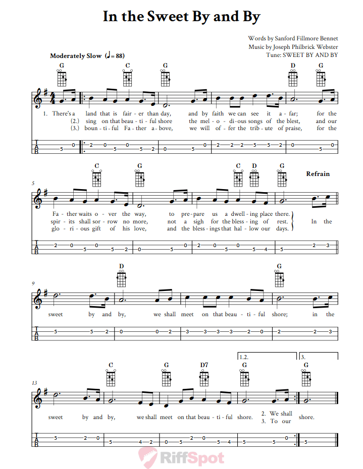 In The Sweet By And By Mandolin Tab