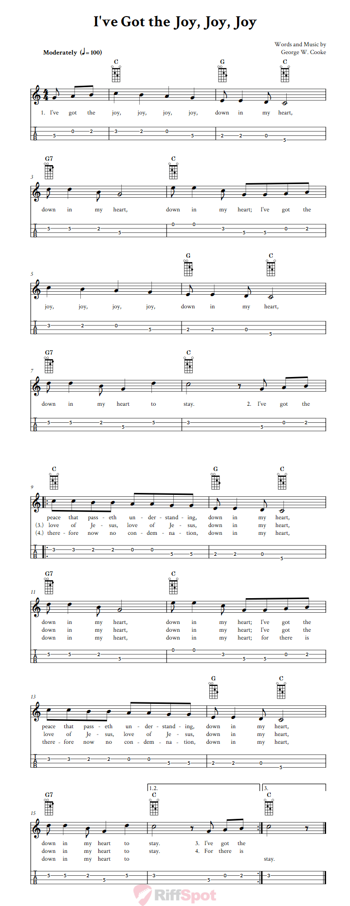 I've Got the Joy, Joy, Joy Mandolin Tab