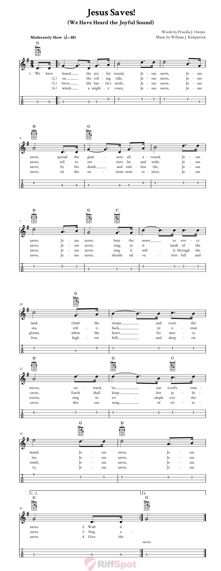 Jesus Saves! Mandolin Tab