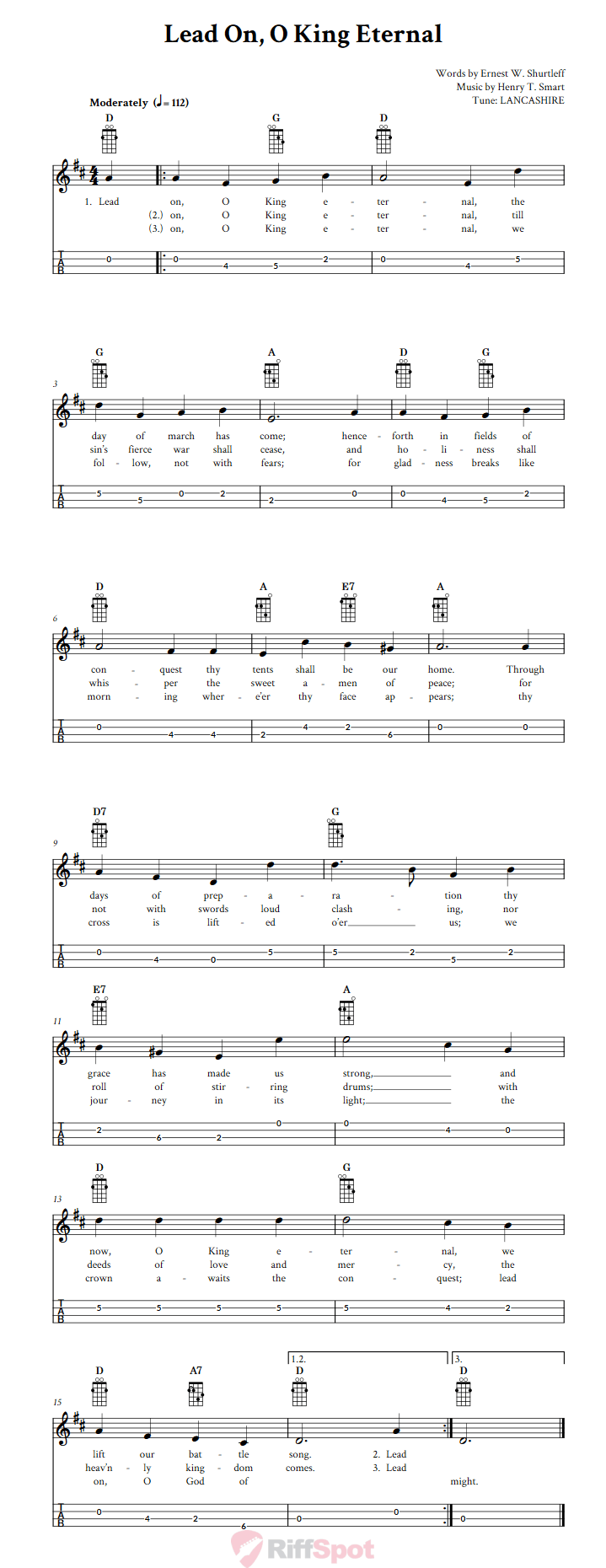 Lead On, O King Eternal Mandolin Tab