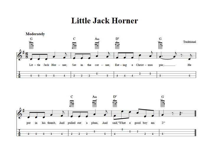 Little Jack Horner Mandolin Tab