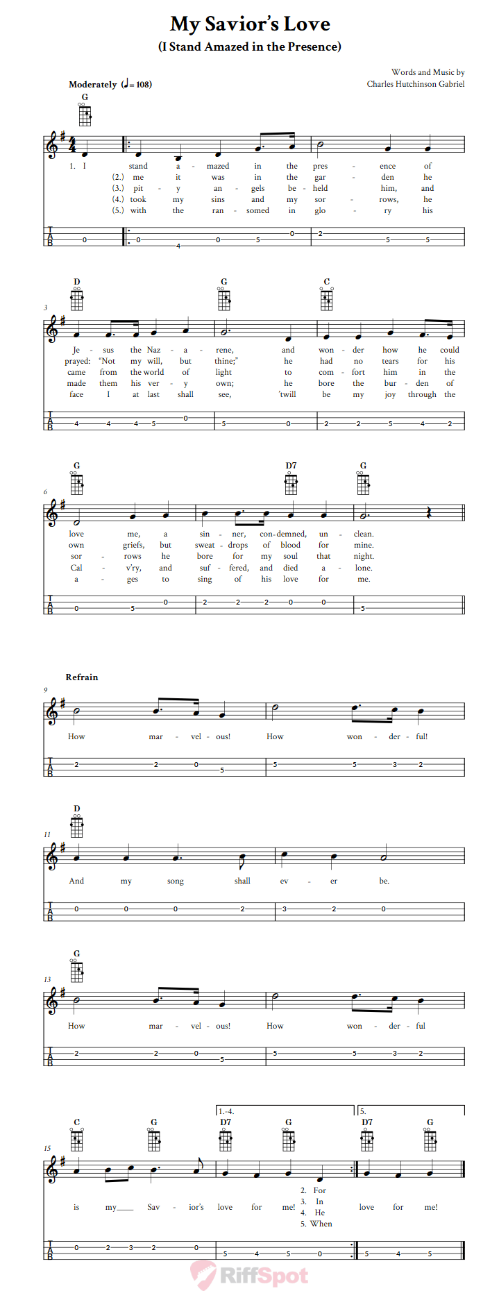 My Savior's Love Mandolin Tab