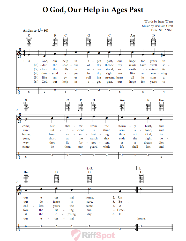 O God, Our Help in Ages Past Mandolin Tab