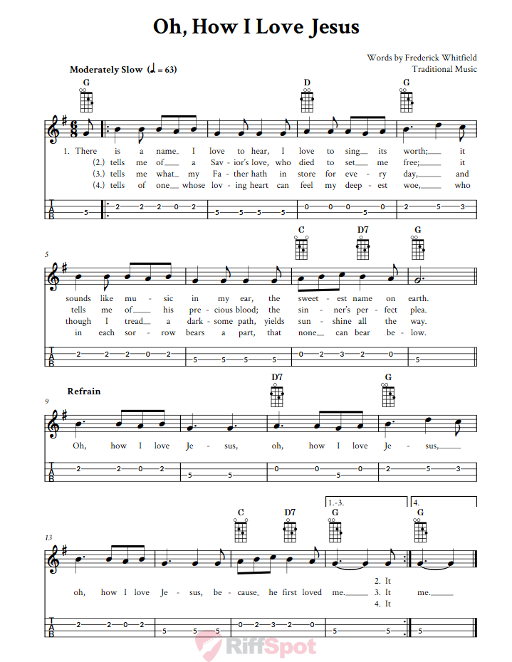 Oh, How I Love Jesus Mandolin Tab