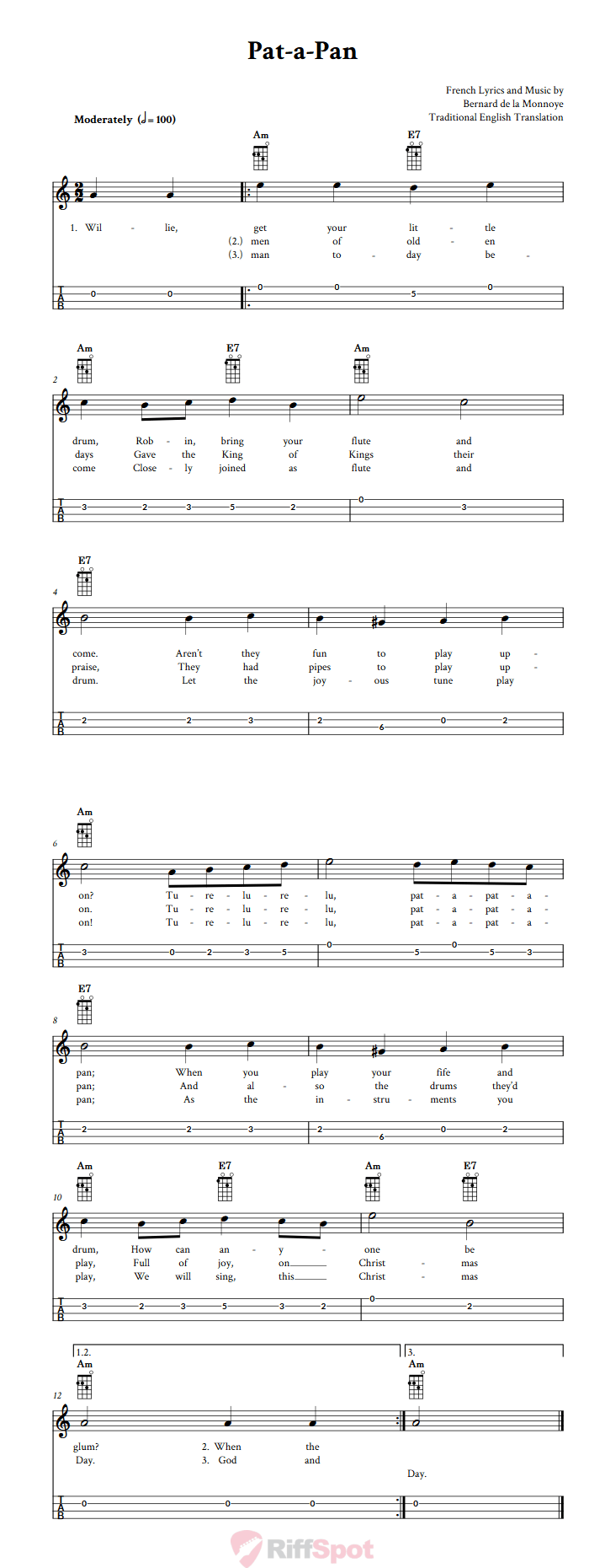 Pat-A-Pan Mandolin Tab