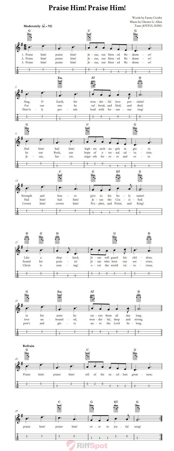 Praise Him! Praise Him! Mandolin Tab