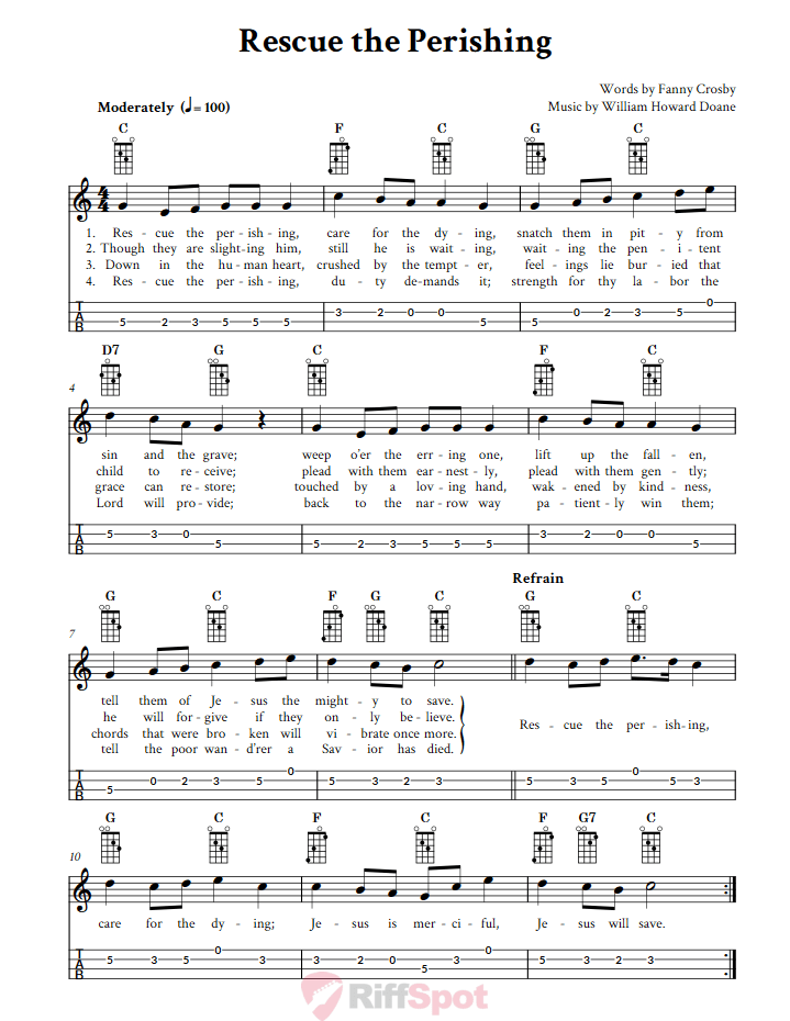 Rescue the Perishing Mandolin Tab