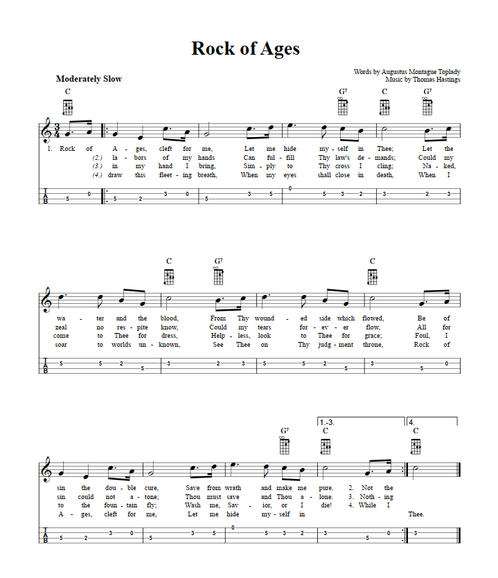 Rock of Ages Mandolin Tab