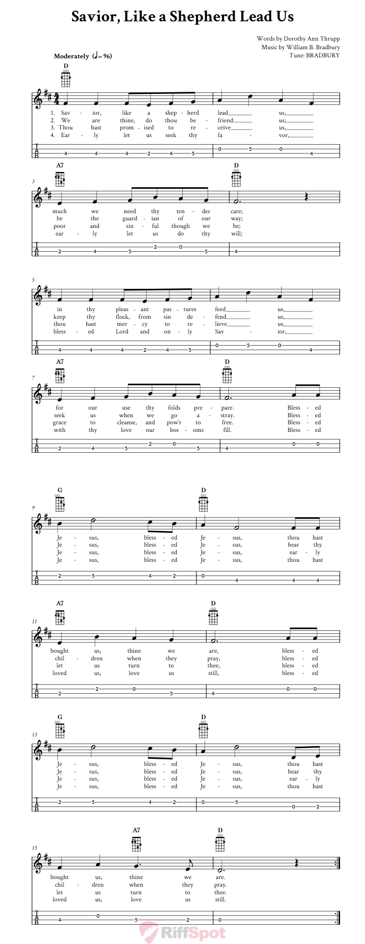 Savior, Like A Shepherd Lead Us Mandolin Tab