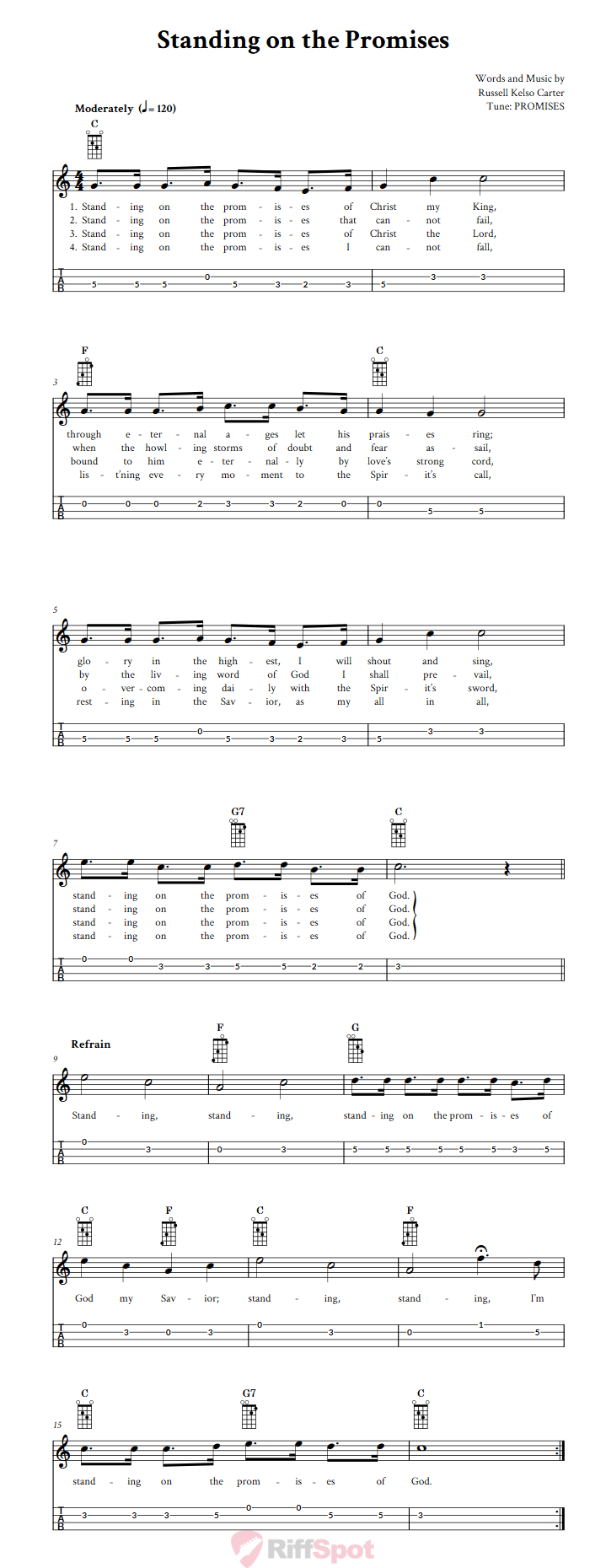 Standing on the Promises Mandolin Tab