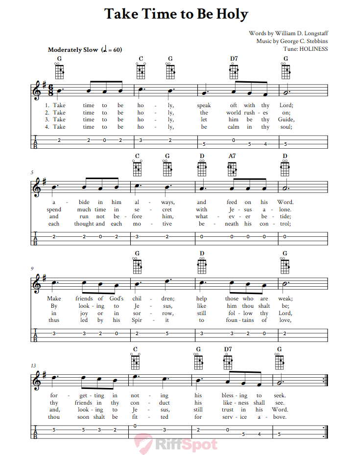 Take Time to Be Holy Mandolin Tab