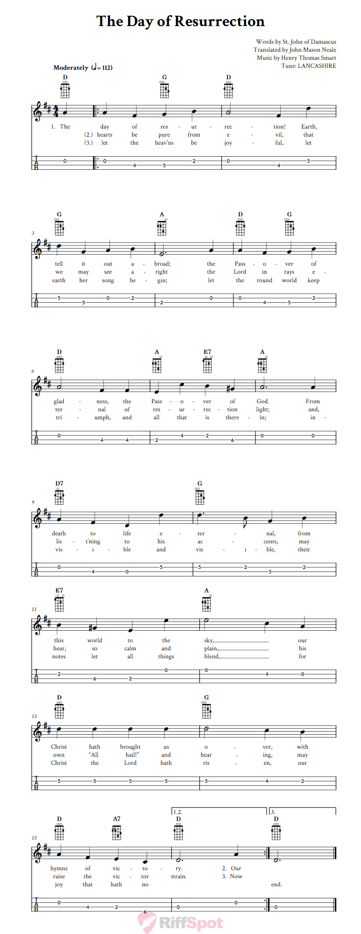 The Day of Resurrection Mandolin Tab