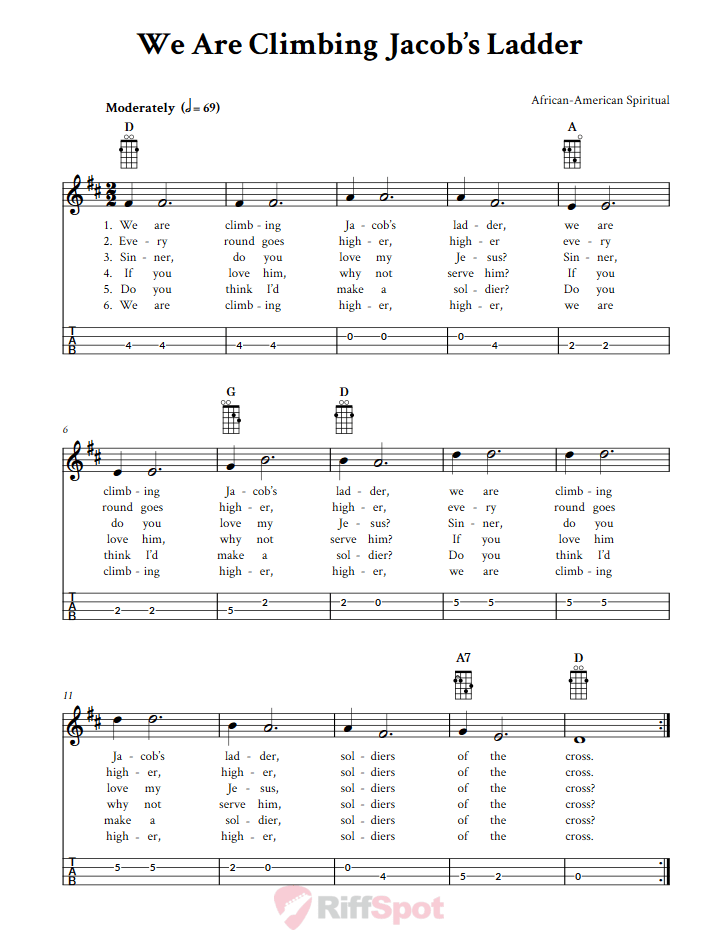 We Are Climbing Jacob's Ladder Mandolin Tab