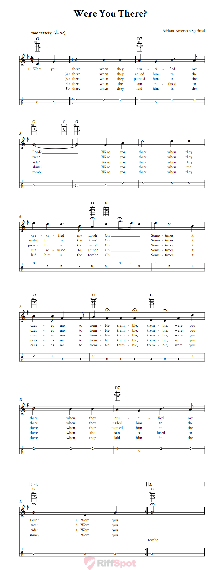 Were You There? Mandolin Tab