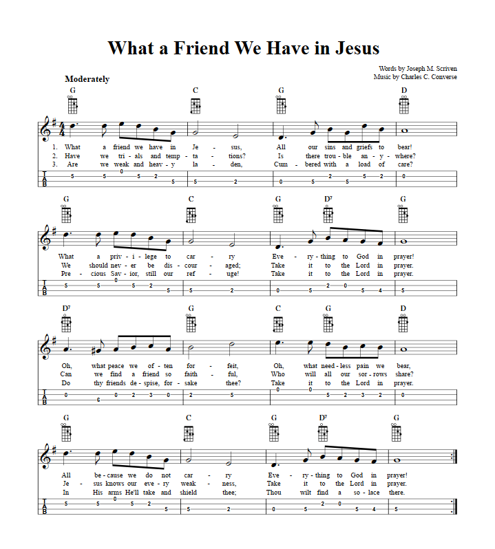 What a Friend We Have in Jesus Mandolin Tab