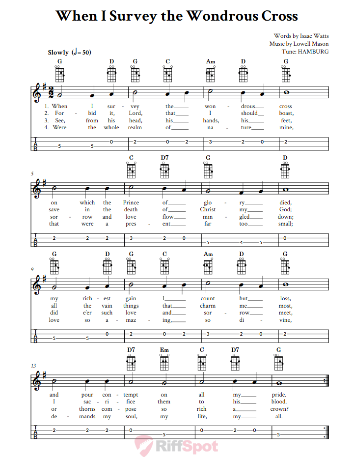 When I Survey the Wondrous Cross Mandolin Tab