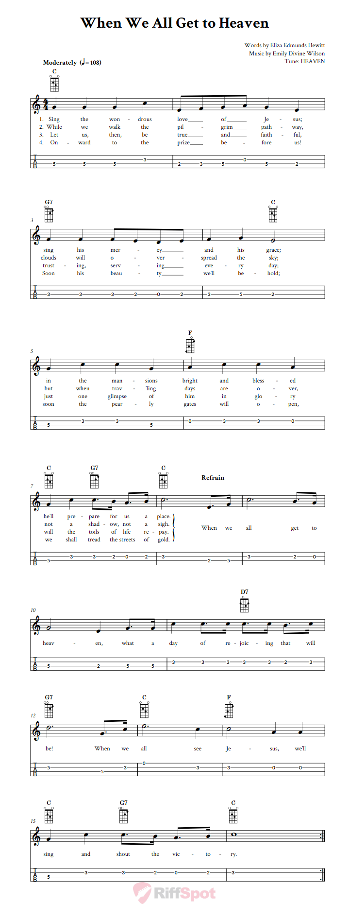 When We All Get to Heaven Mandolin Tab