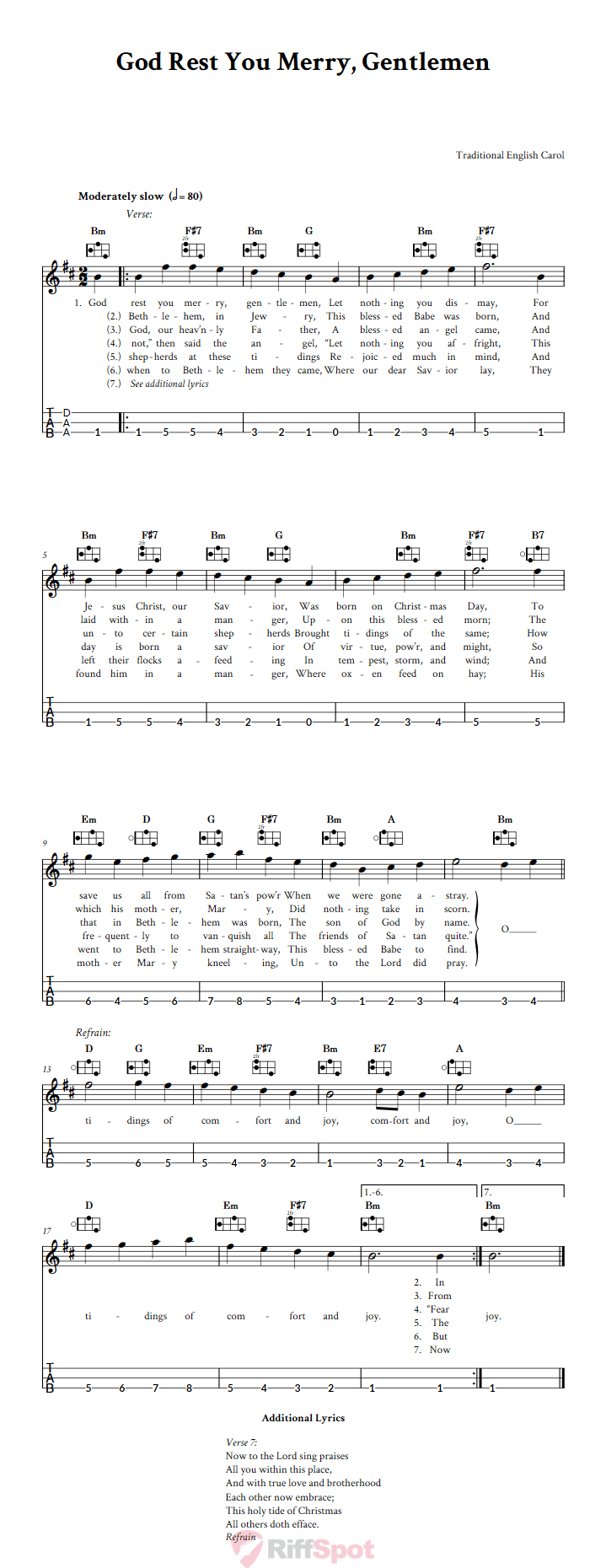 God Rest You Merry, Gentlemen Easy Mountain Dulcimer Tab (DAA Tuning)