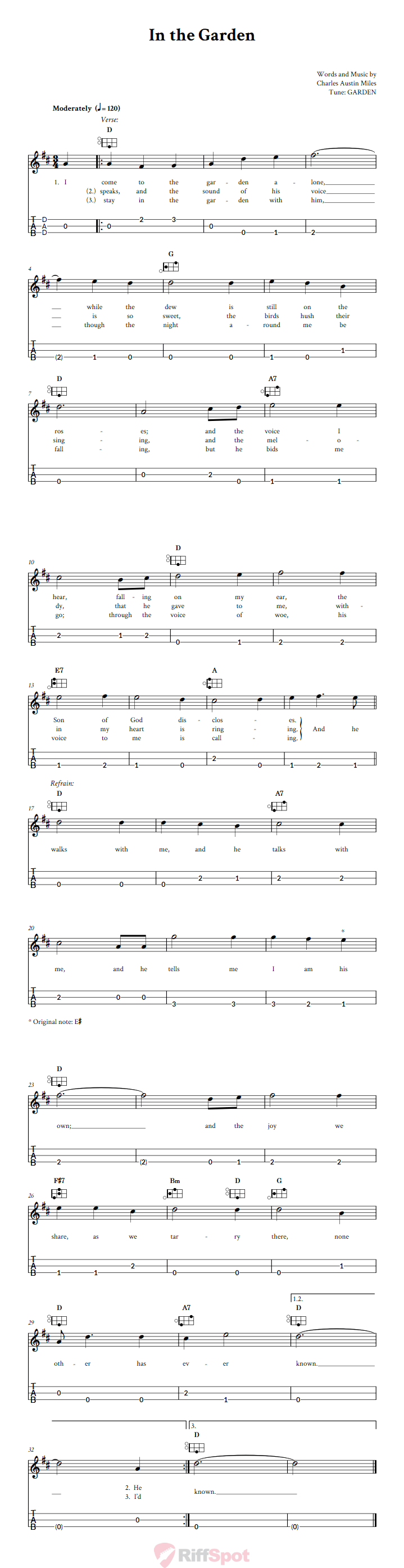 In the Garden Easy Mountain Dulcimer Tab (DAD Tuning)