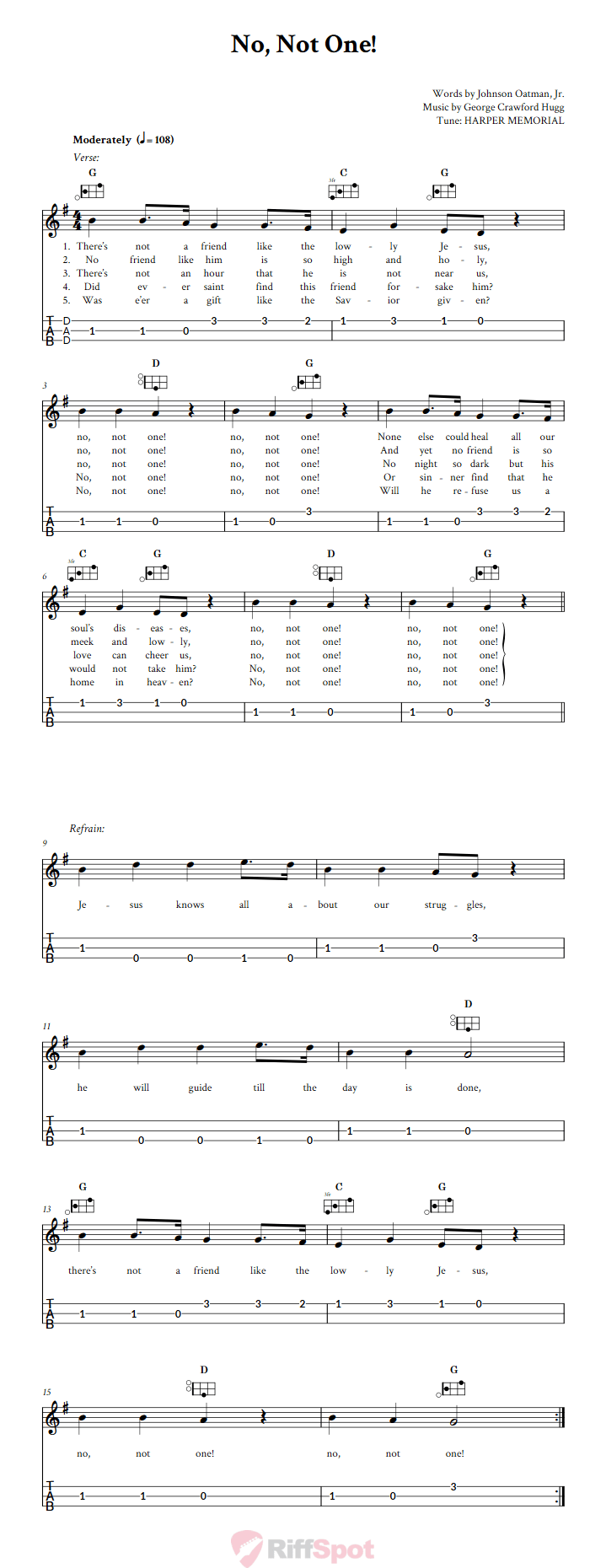 No, Not One! Easy Mountain Dulcimer Tab (DAD Tuning)