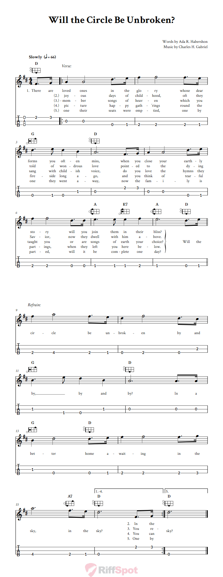 Will the Circle Be Unbroken? Easy Mountain Dulcimer Tab (DAD Tuning)