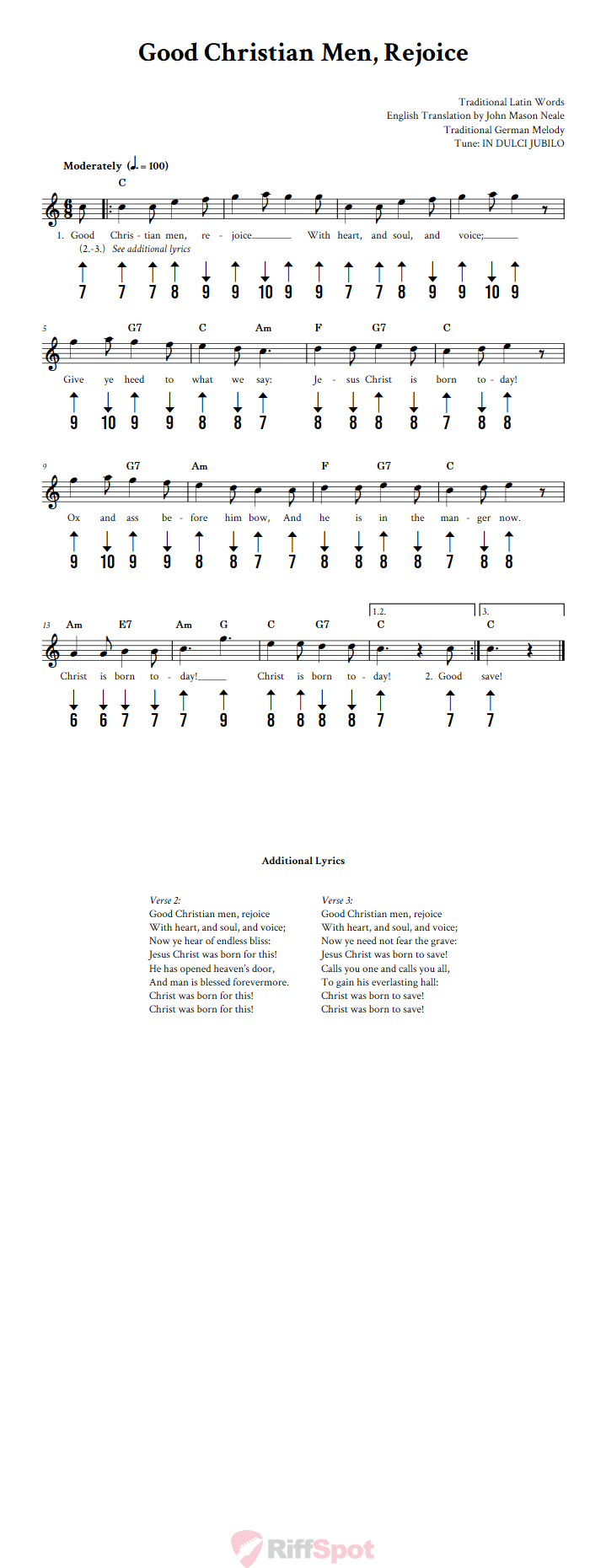 Good Christian Men Rejoice Chords, Sheet Music, and Tab for Harmonica