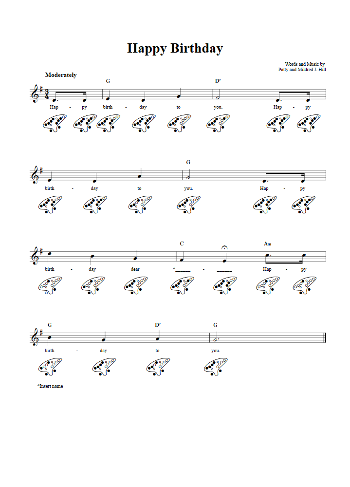 O Holy Night - 6-Hole Ocarina Sheet Music and Tab with Chords and Lyrics