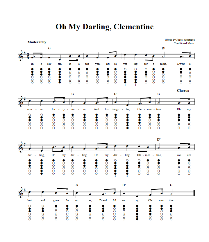 Music Sheet Partition Free Oh My Darling Clementine Sheet Music Pdf