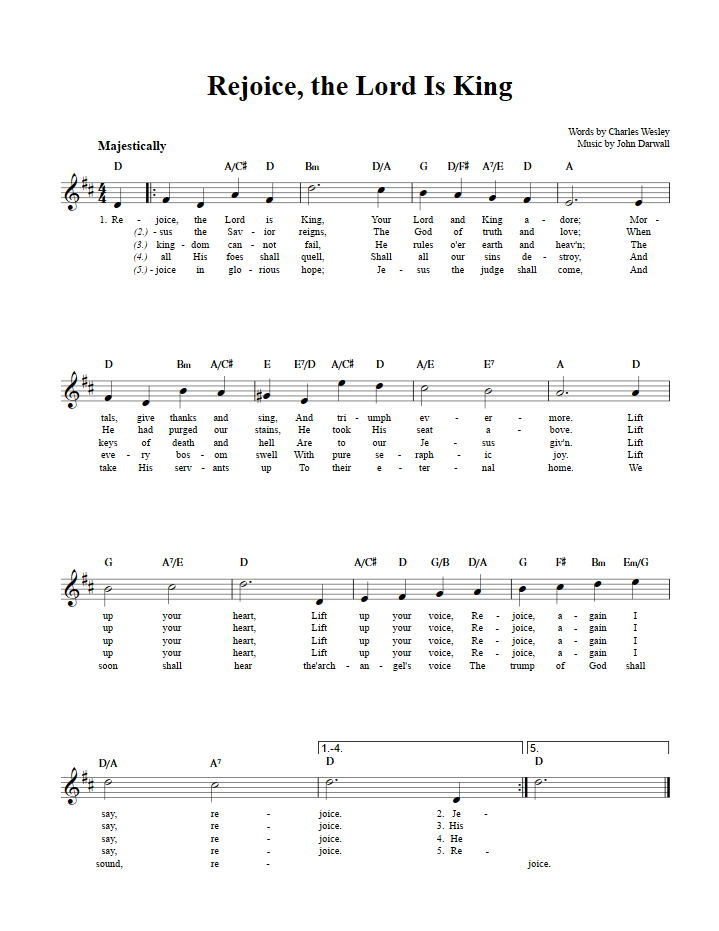 The lord is king hymn