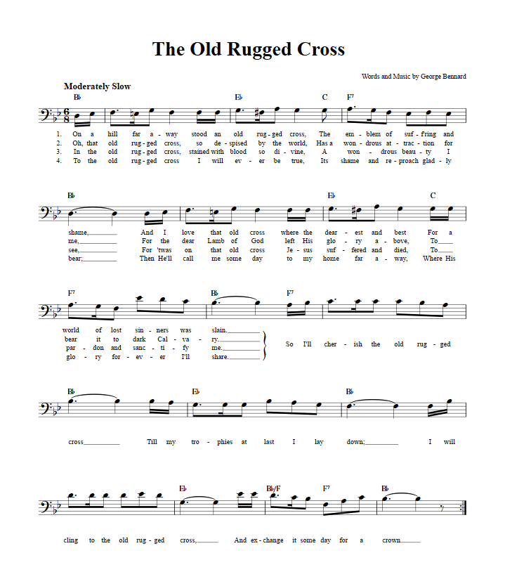 Bass Clef Chord Chart