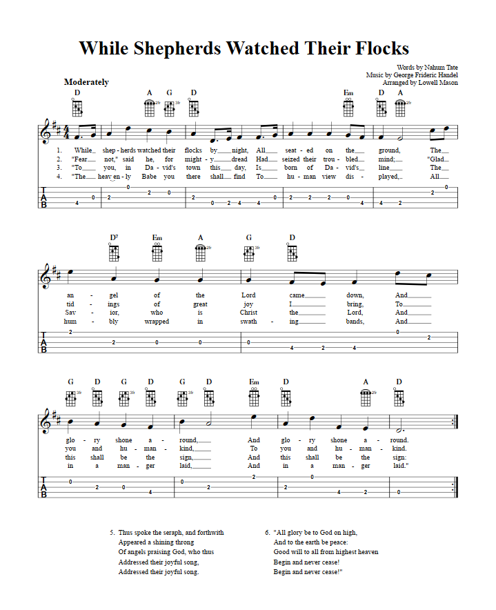 while-shepherds-watched-their-flocks-chords-sheet-music-and-tab-for