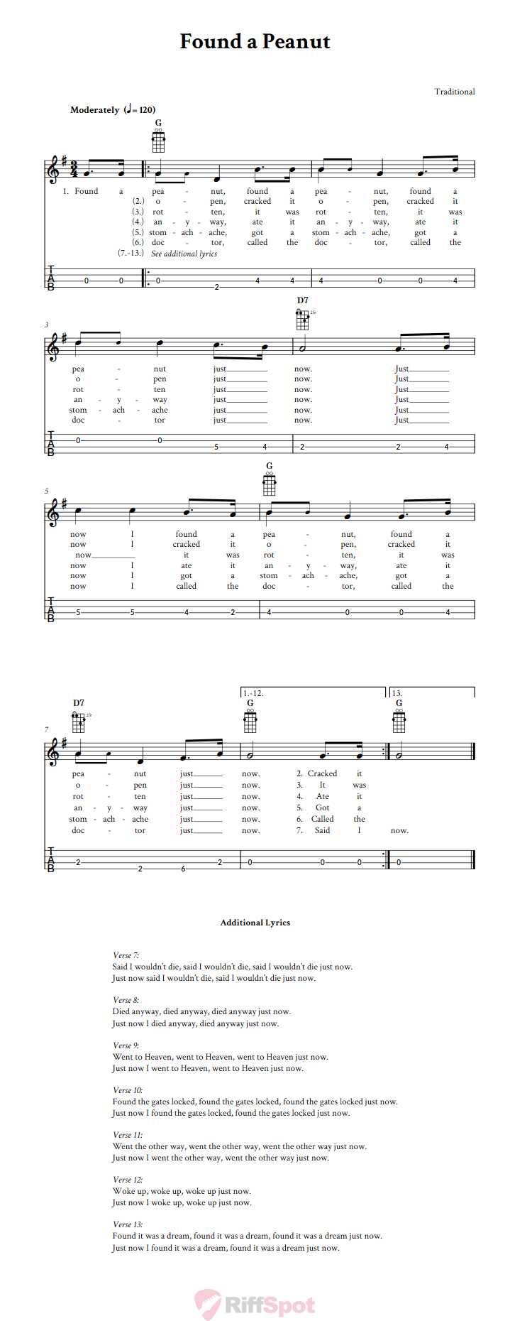 Found a Peanut Tenor Banjo Tab