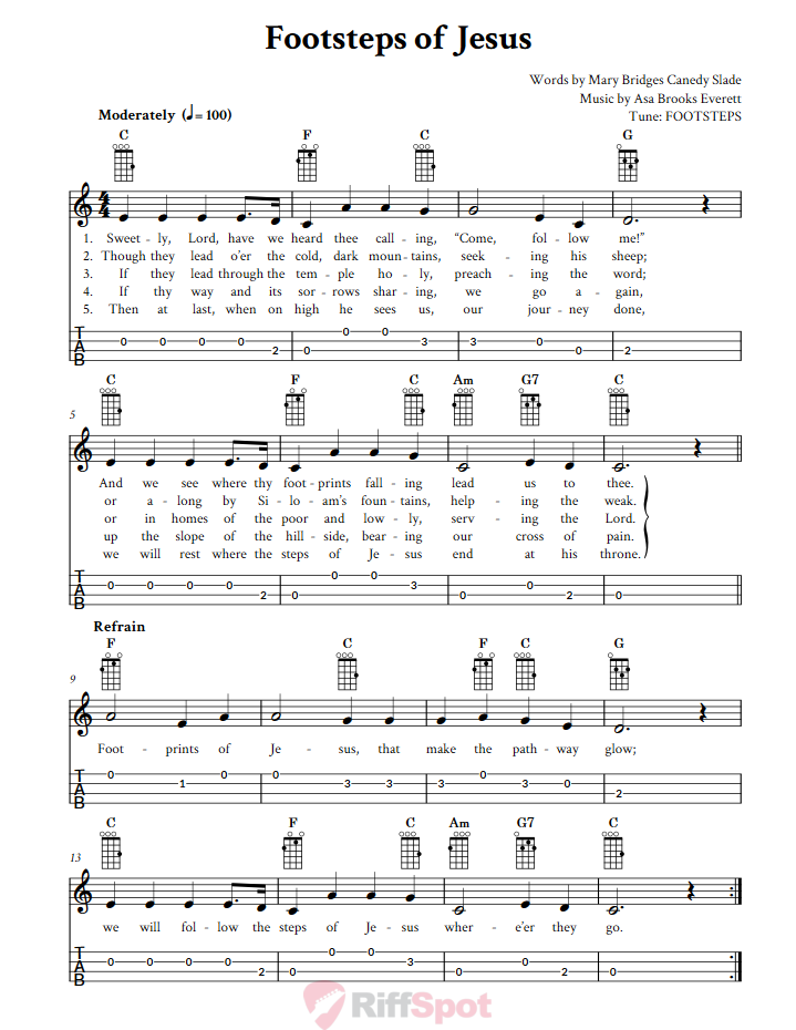 Footsteps of Jesus Ukulele Tab