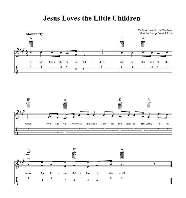 Jesus Loves the Little Children Ukulele Tab