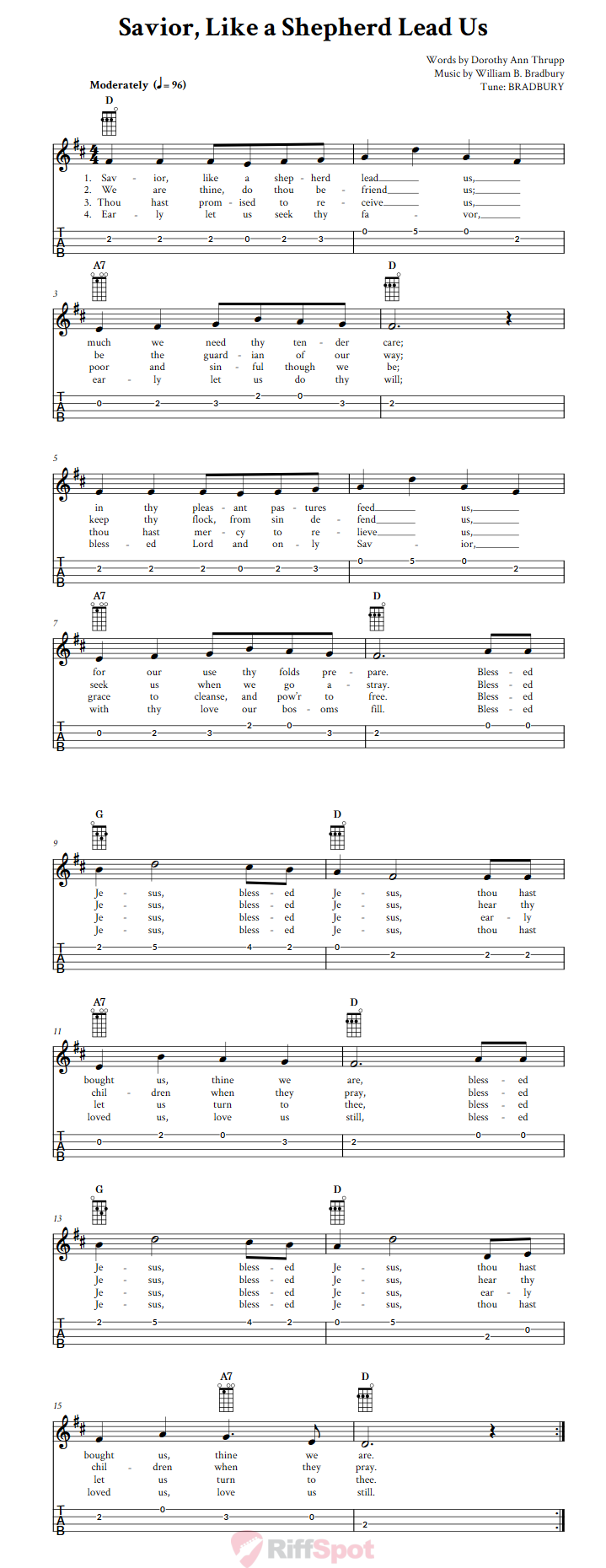 Savior, Like A Shepherd Lead Us Ukulele Tab