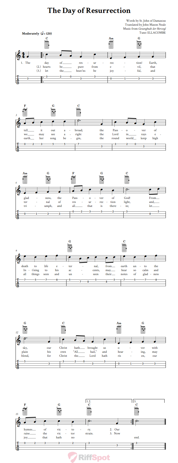 The Day of Resurrection Ukulele Tab