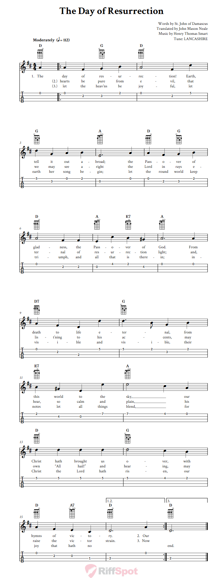 The Day of Resurrection Ukulele Tab