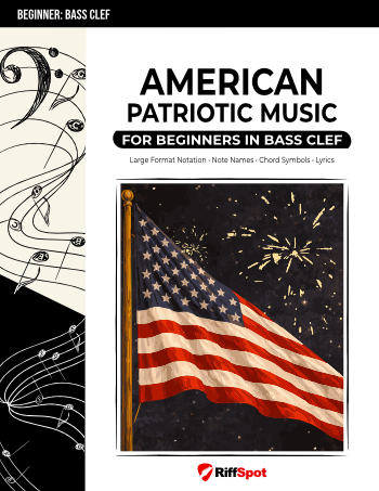 American Patriotic Music for Beginners in Bass Clef - PDF Ebook