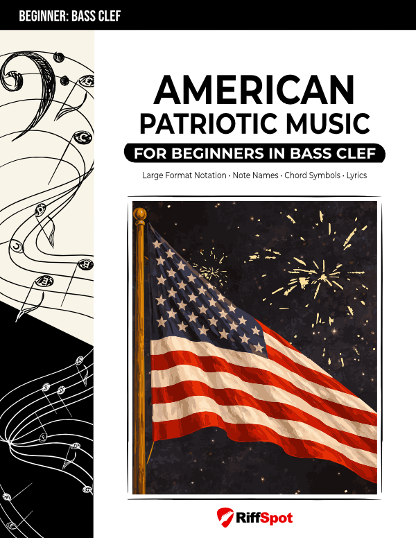 American Patriotic Music for Beginners in Bass Clef - PDF Ebook