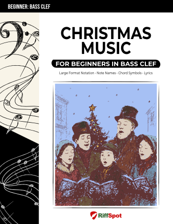 Christmas Music for Beginners in Bass Clef - PDF Ebook